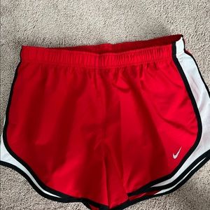 Nike Dri-Fit Shorts / red,black, and white - L